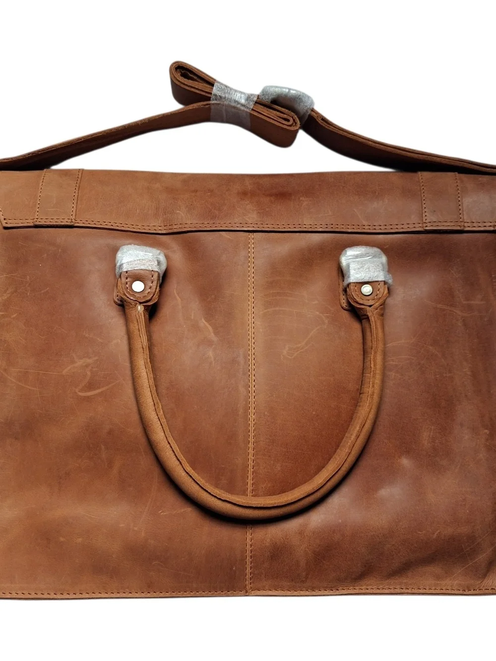 Urban Forest Leather Briefcase Messenger Laptop Bag Cognac Business Satchel NWT